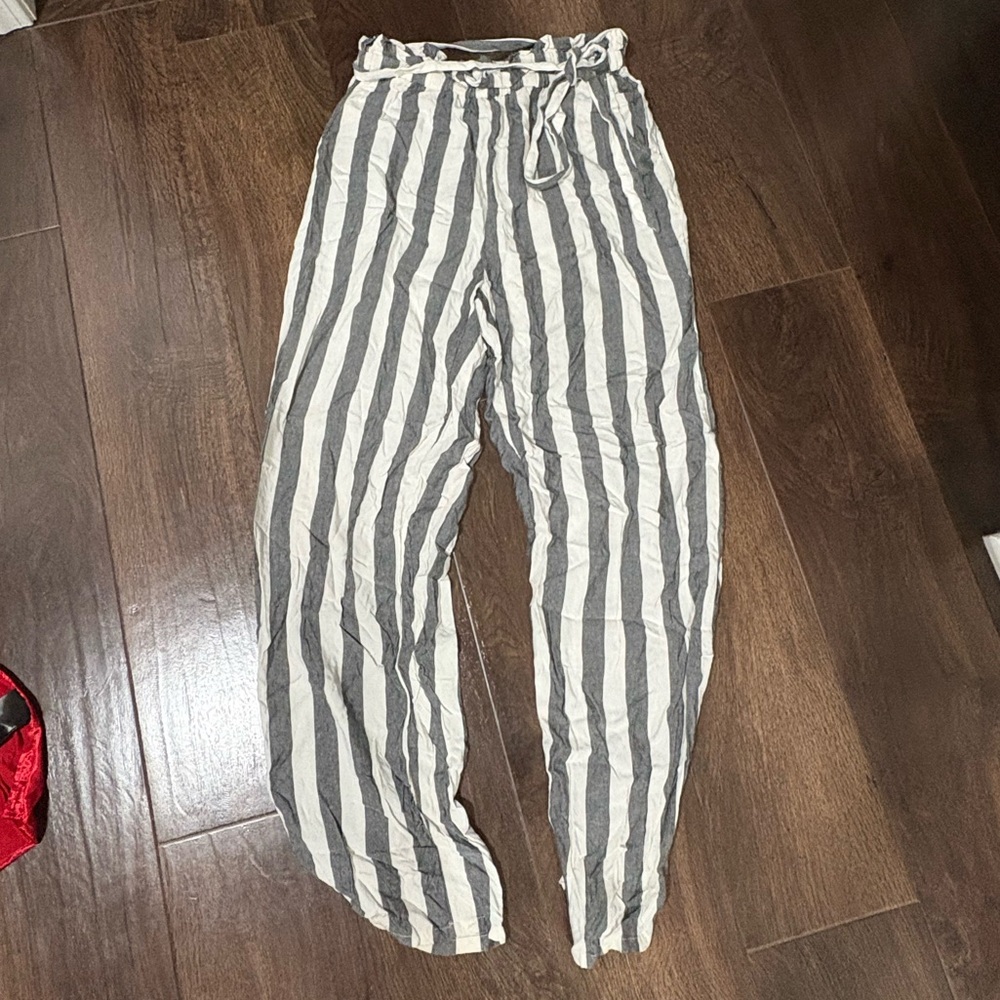 Striped Gray and White Beach Pants